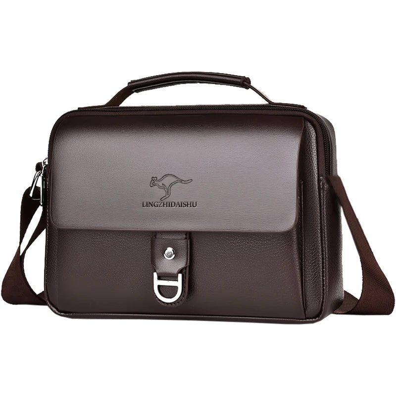 Sacoche Homme Cuir PU – Sac Bandoulière Réglable, Léger & Imperméable
