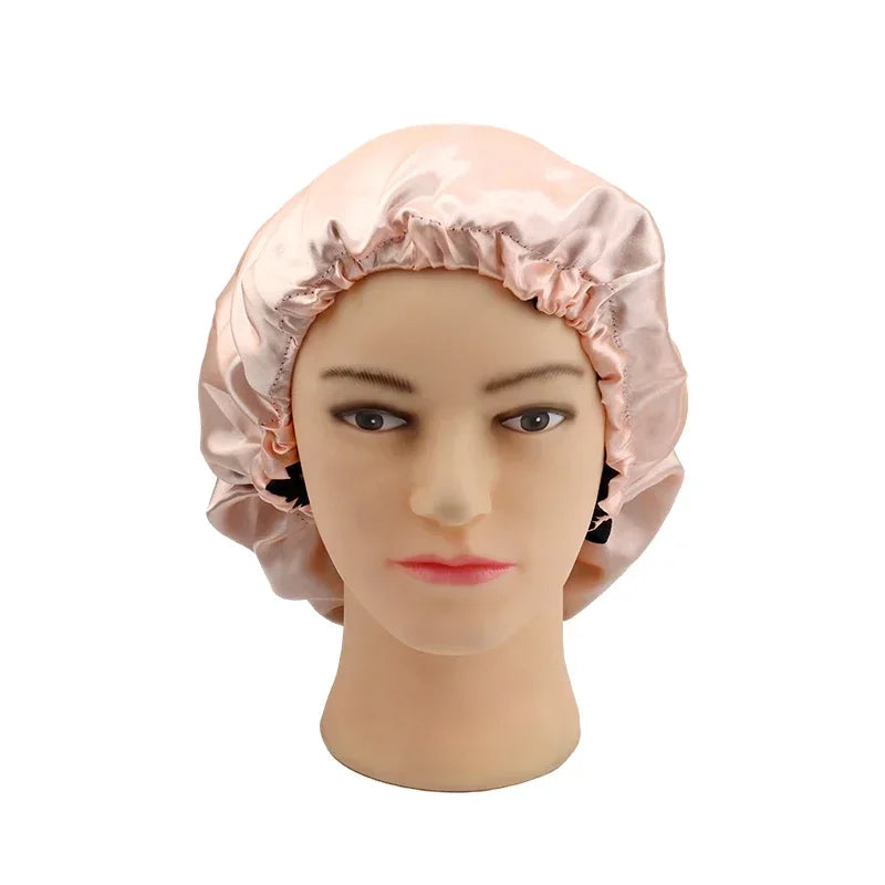 Bonnet de Nuit Double Couche Satin Réversible — CLEVI Paris