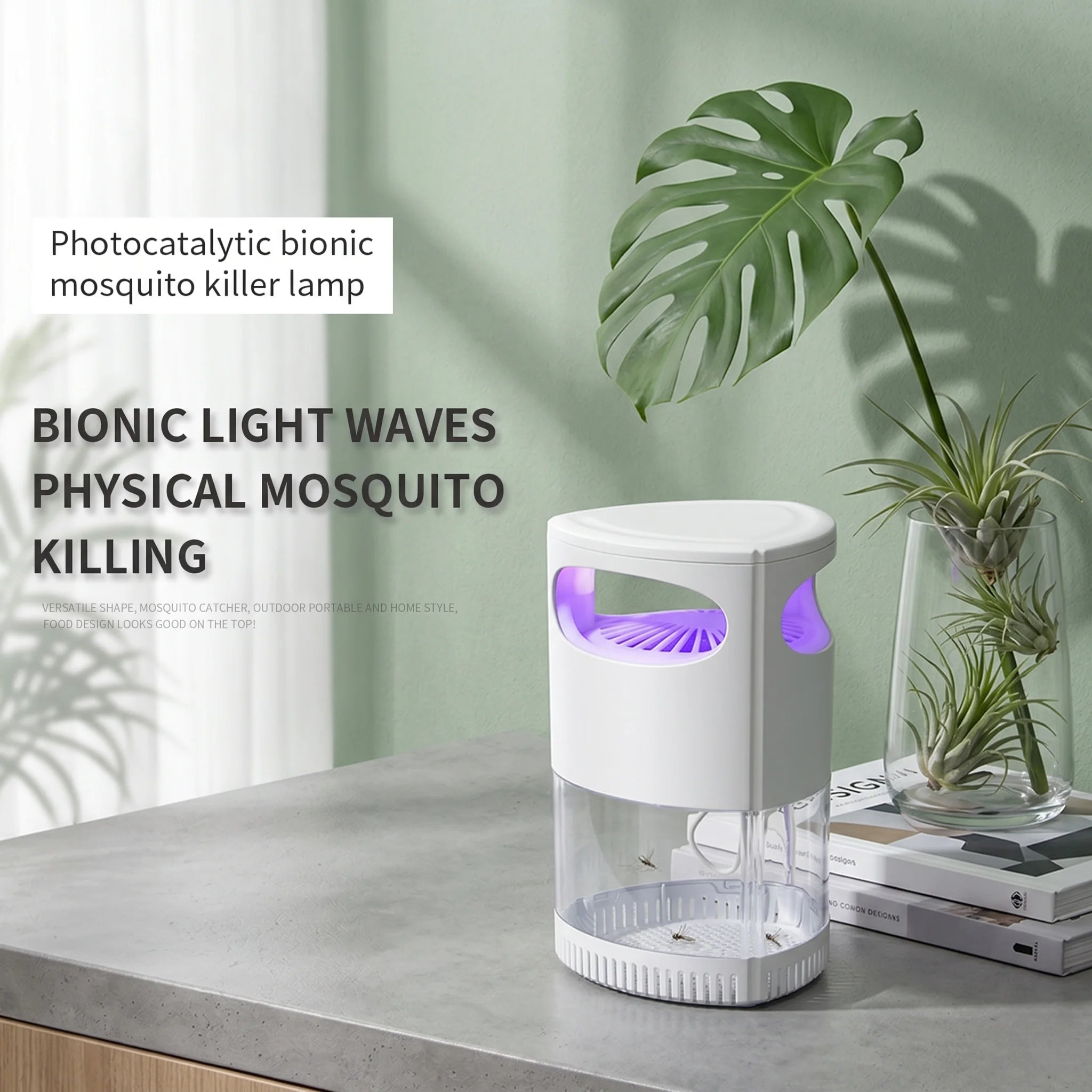 Lampe Anti-Moustiques UV Lumière Violette | Aspiration Puissante USB Silencieuse Intérieur – CLEVI Paris