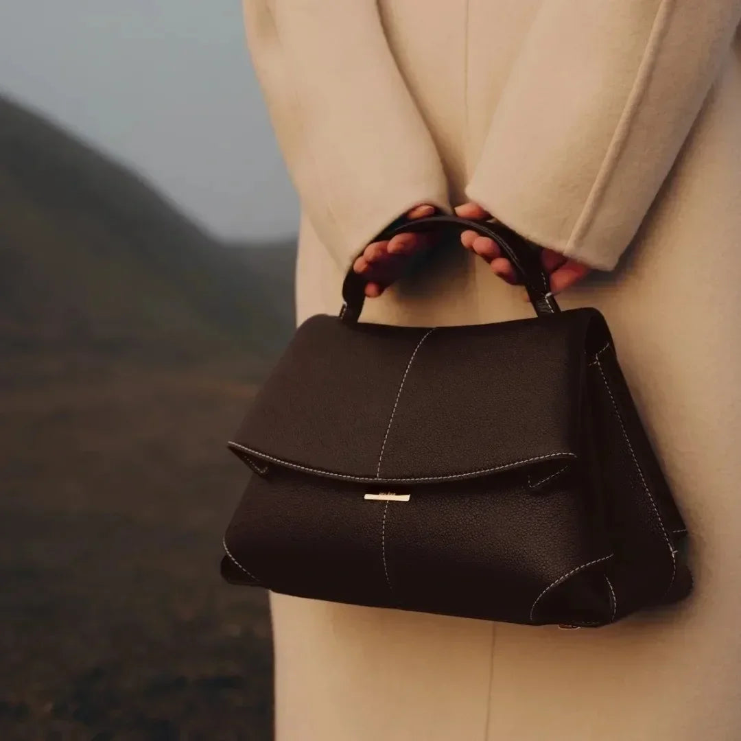 Sac Tote Cuir Véritable Femme Design Plissé Grande Capacité – CLEVI Paris