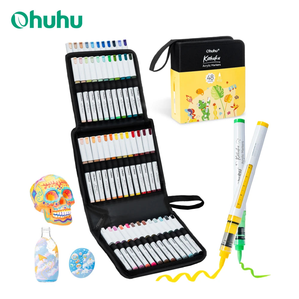 Marqueurs Acryliques Ohuhu Kahuku – Encre Directe, Haute Opacité, 48 à 120 Couleurs – CLEVI Paris