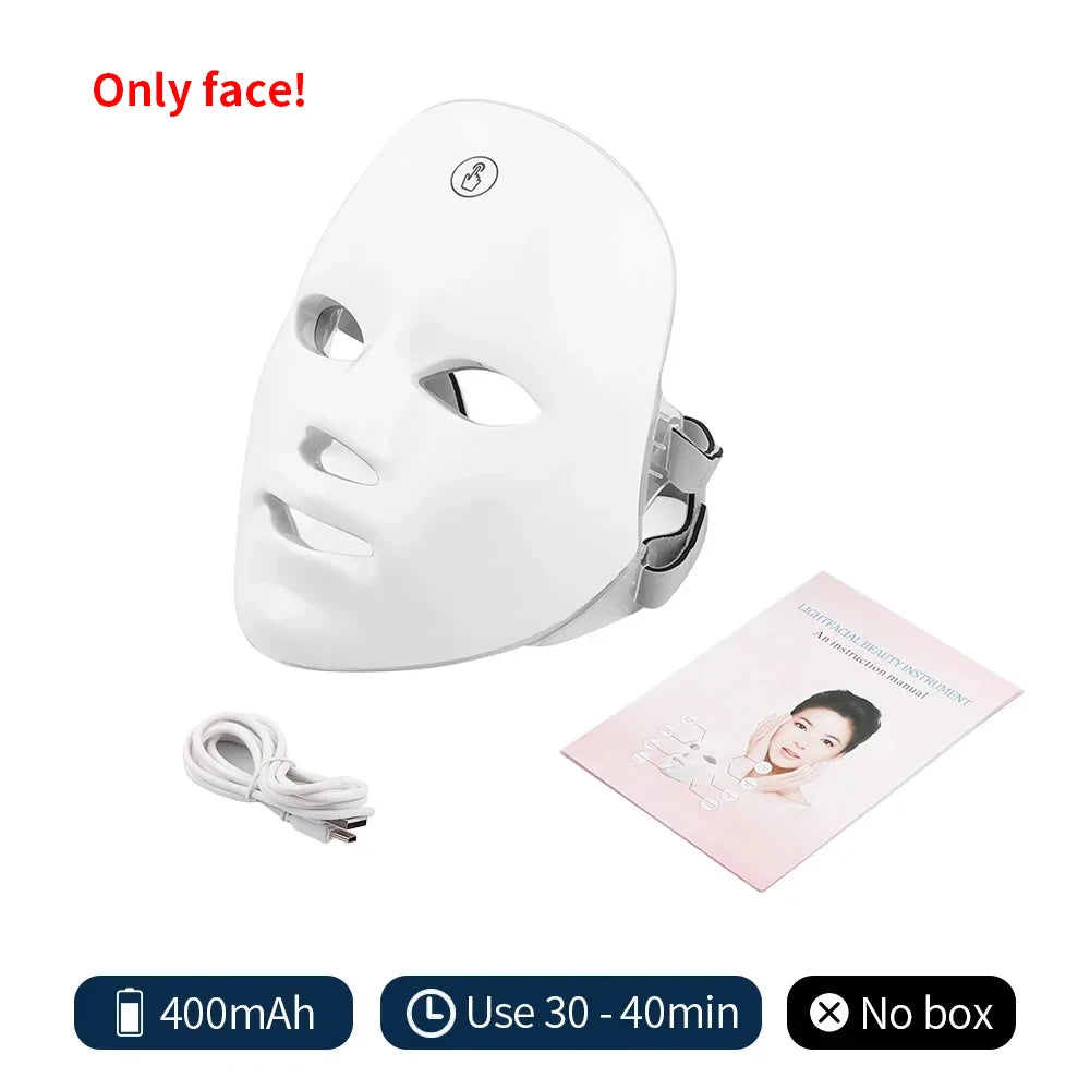 Masque LED Visage 7 Couleurs – Photothérapie Anti-Âge & Éclat – CLEVI Paris
