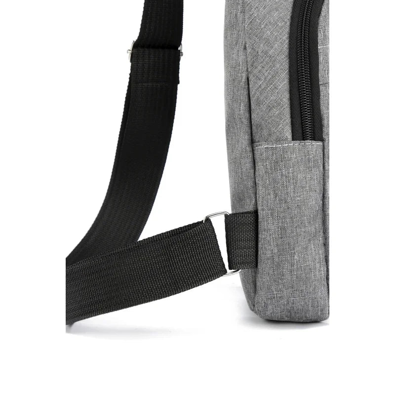 Sac Bandoulière Crossbody Homme — Chest Bag Tendance, Fermeture Éclair, Bleu Gris Noir | CLEVI Paris