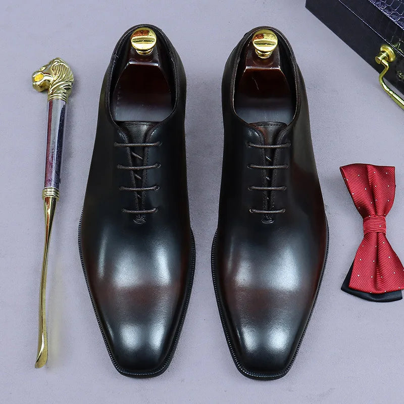 Oxford Whole Cut Homme Cuir de Vache Artisanal Respirant | Mariage & Formel EU 38-46