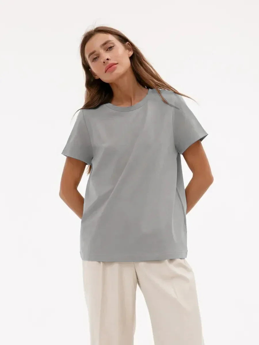 T-shirt Femme 100% Coton — Coupe Loose Manches Courtes | CLEVI Paris