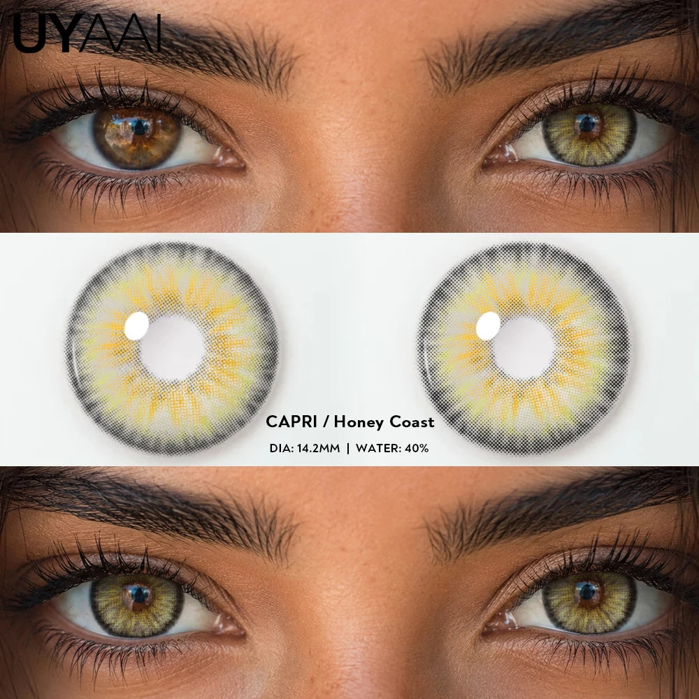 Lentilles de Contact Colorées UYAAI Siri & Capri | 12 Couleurs | Port Annuel – CLEVI Paris