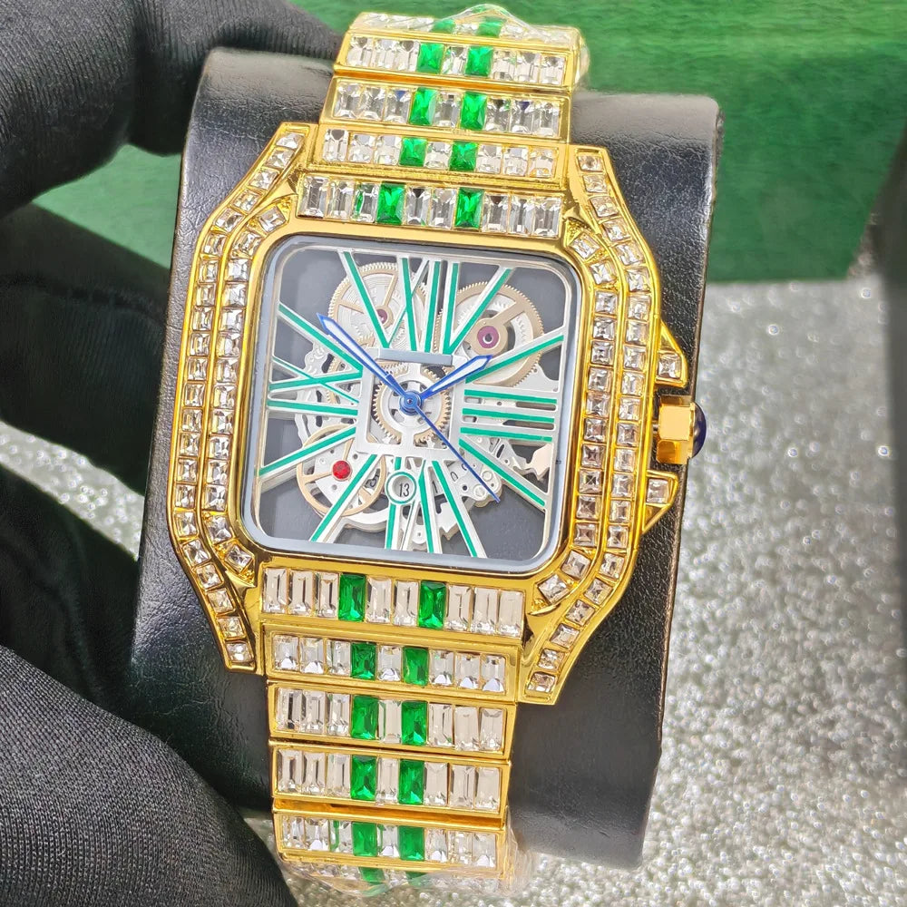 STARPERISH Montre Automatique Homme Squelette Bling Hip Hop Acier Lumineux – CLEVI Paris