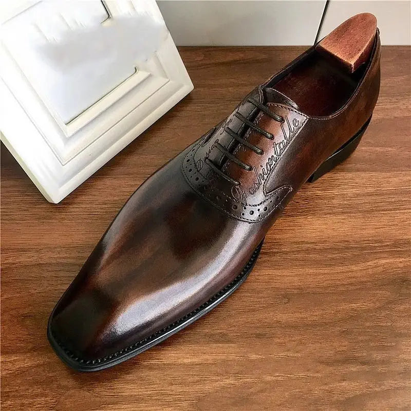 Brogue Oxford Homme Style Britannique Bout Pointu Semelle Épaisse – CLEVI Paris