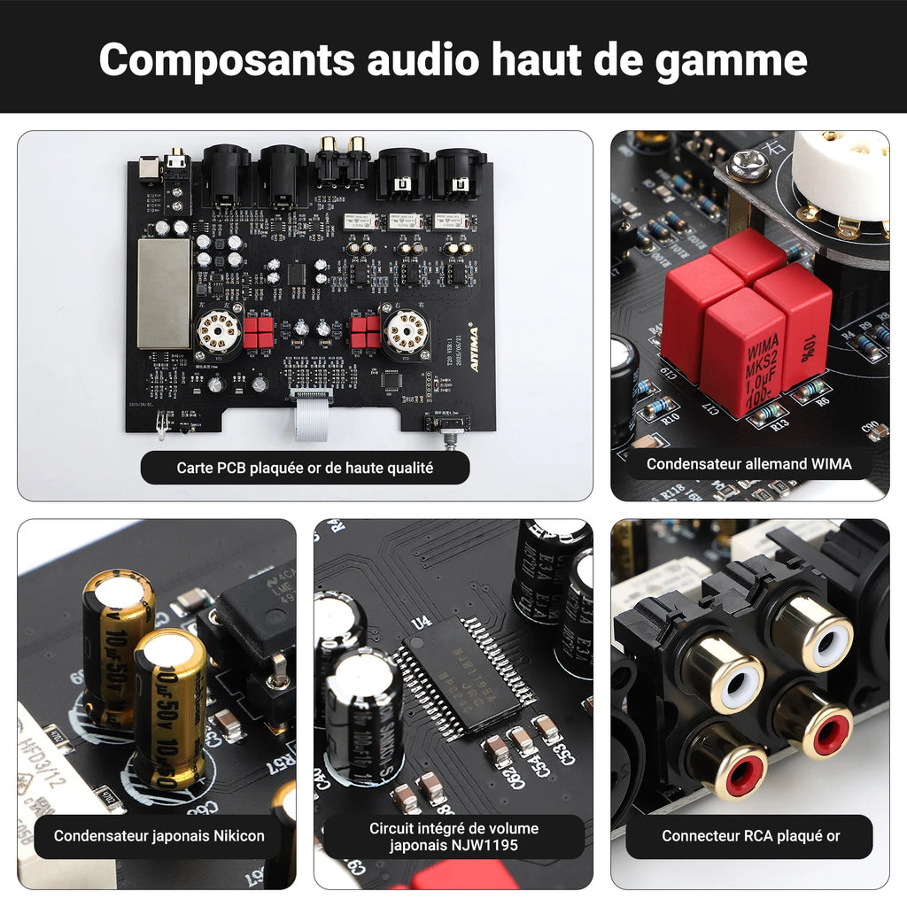 Préamplificateur à Tubes AIYIMA T20 – HiFi XLR/RCA LME49720/OPA1612 – CLEVI Paris