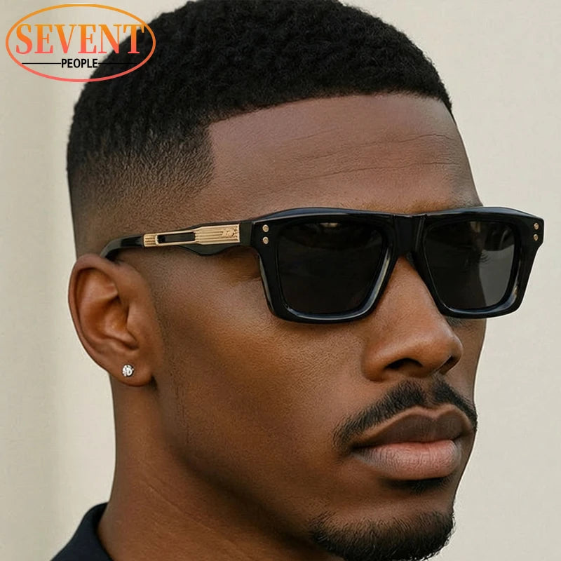 Lunettes de Soleil Steampunk Carrées Homme | UV400 Verres Dégradés & Polarisés | Conduite Vintage – CLEVI Paris