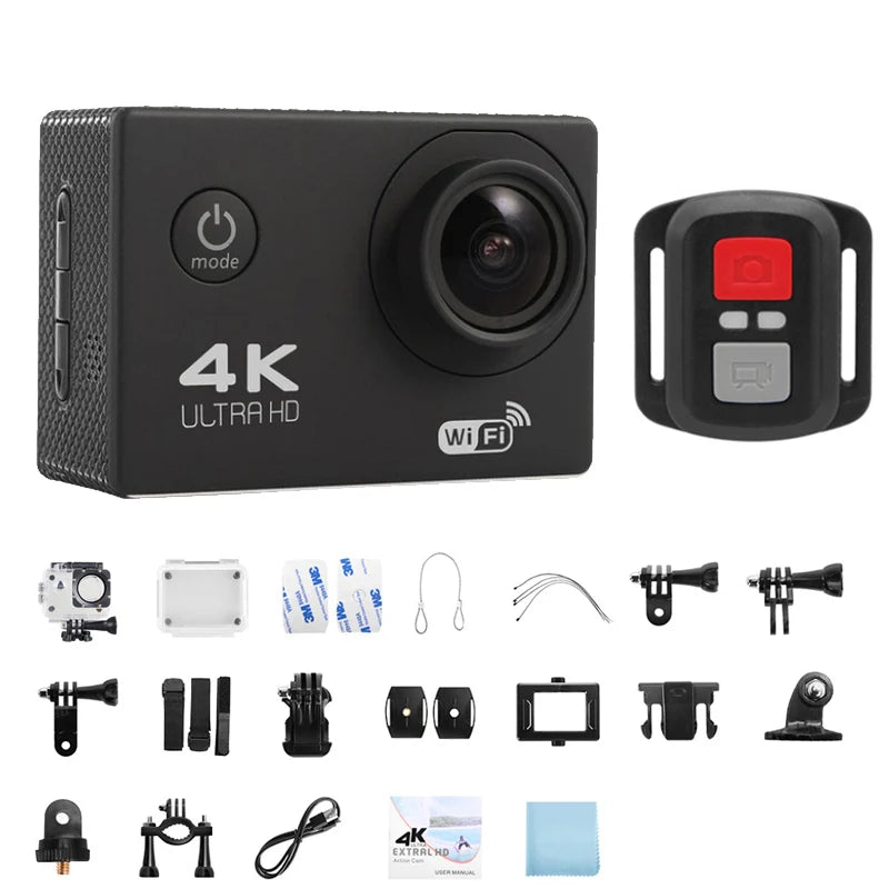 Caméra Sport 4K Étanche 30m UYJY – Grand Angle 170°, Écran Tactile 2", WiFi & Vision Nocturne – CLEVI Paris