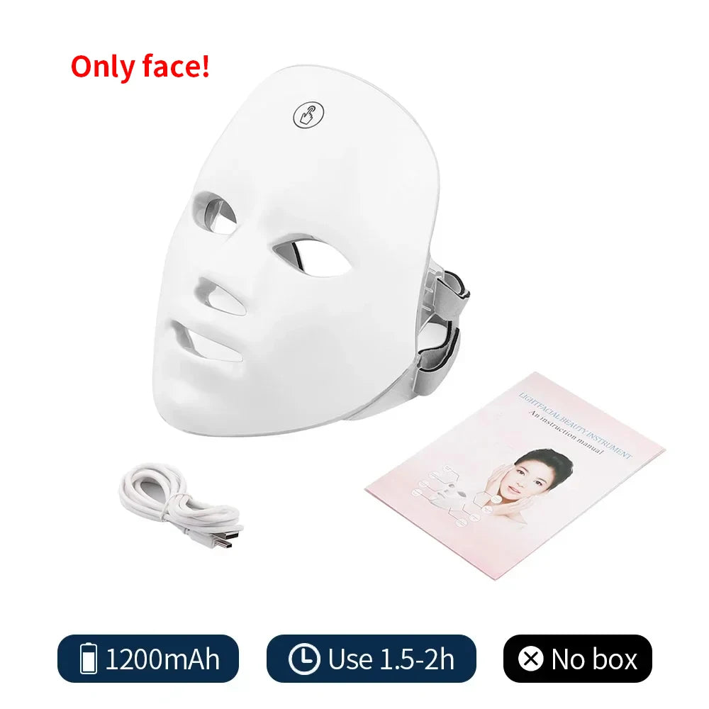 Masque LED Visage 7 Couleurs – Photothérapie Anti-Âge & Éclat – CLEVI Paris