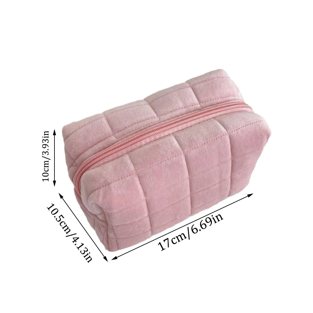 Trousse de Maquillage en Velours Cylindrique — Voyage, Fermeture Éclair, 4 Coloris | CLEVI Paris