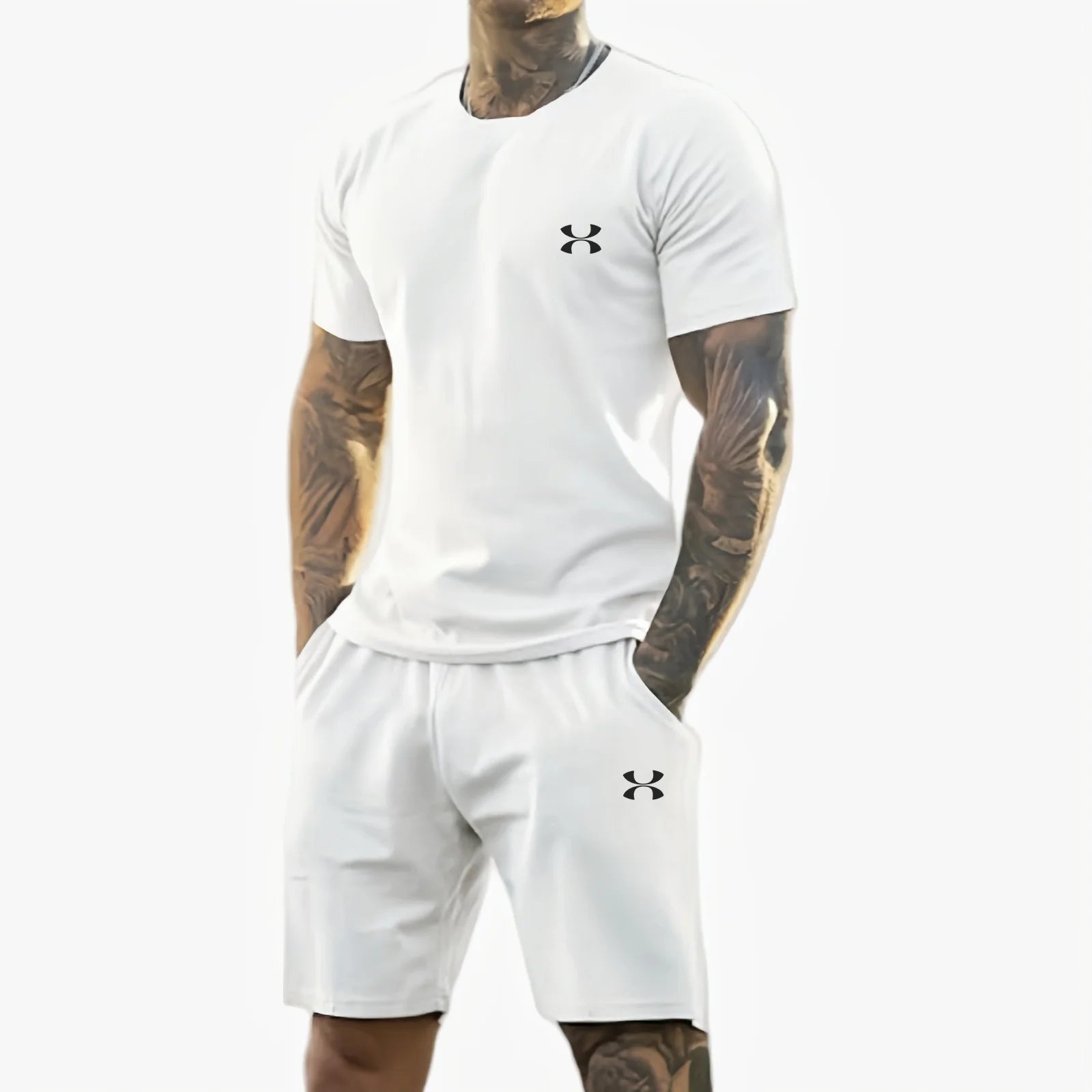 Ensemble 2 Pièces Homme Ice Silk Séchage Rapide Anti-Transpiration Running Fitness – CLEVI Paris