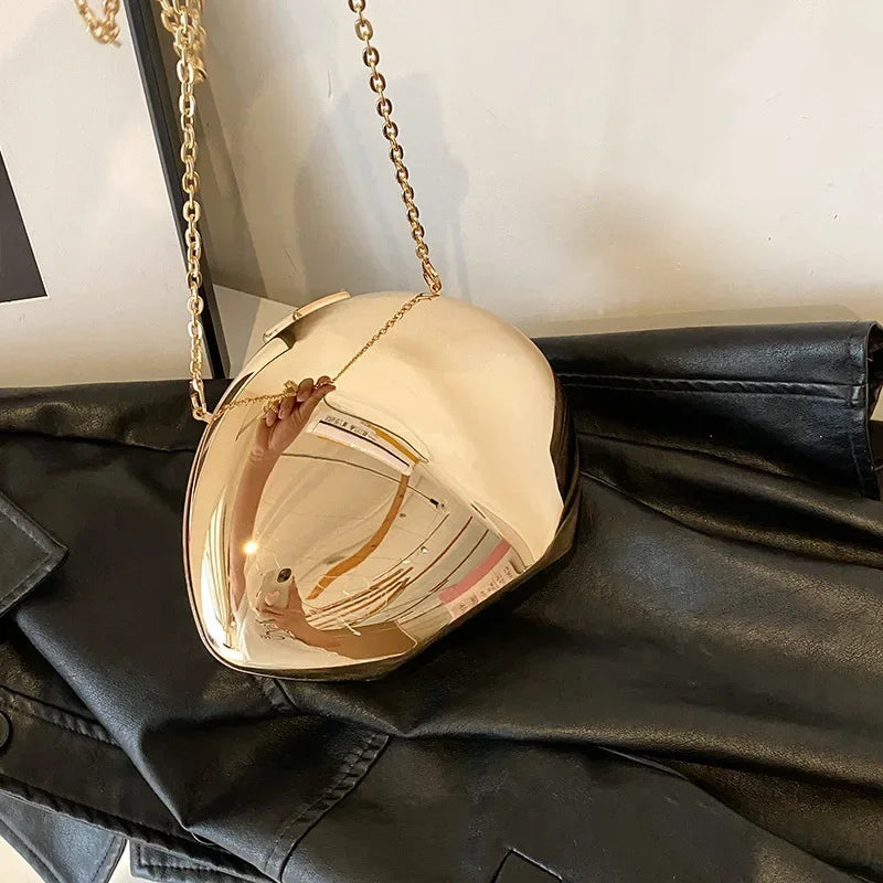 Pochette Coquille Métallique Soirée Femme — CLEVI Paris