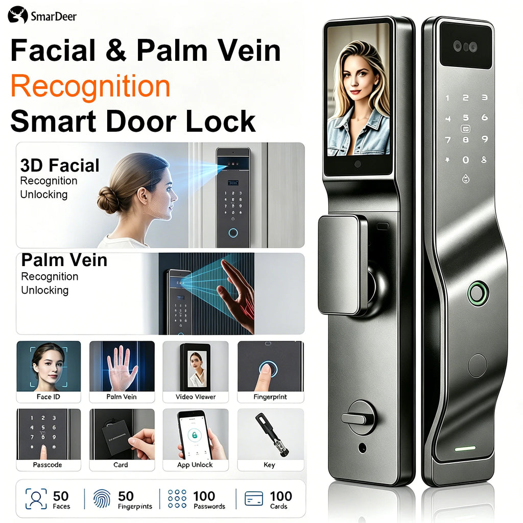 SmarDeer Serrure Connectée 3D Face & Veine Palmaire – CLEVI Paris