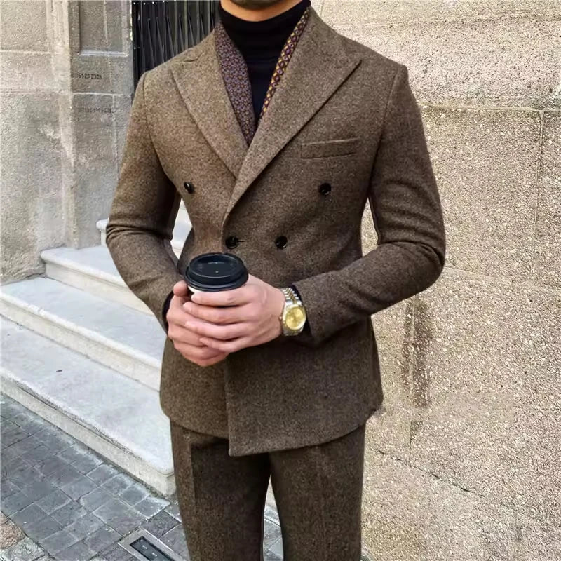 Costume homme 2 pièces en polyester et laine – CLEVI Paris