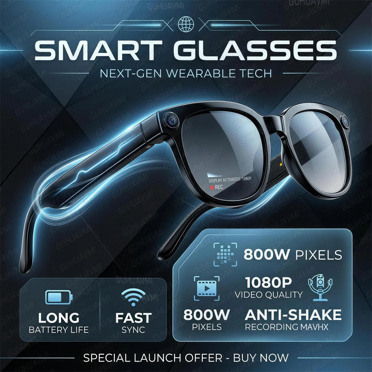 Lunettes connectées M02S caméra et audio – CLEVI Paris