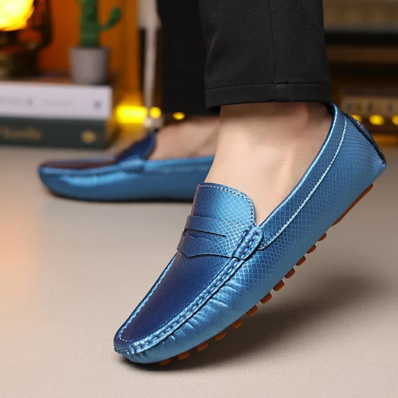 Mocassins Homme Cuir PU Slip-On Légers & Respirants | Noir, Bleu, Gris – CLEVI Paris