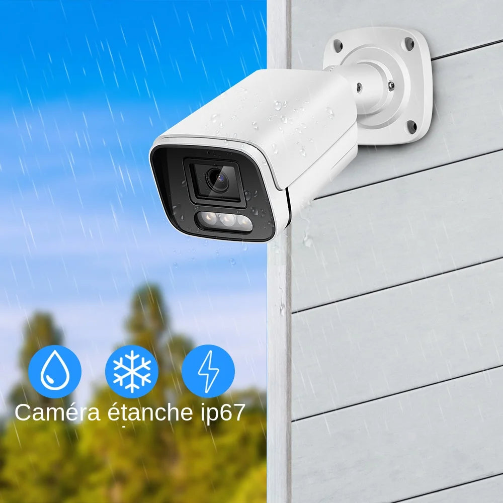 Caméra Bullet Extérieure POE 4K 8MP Sony ONVIF Détection IA IP67 – CLEVI Paris