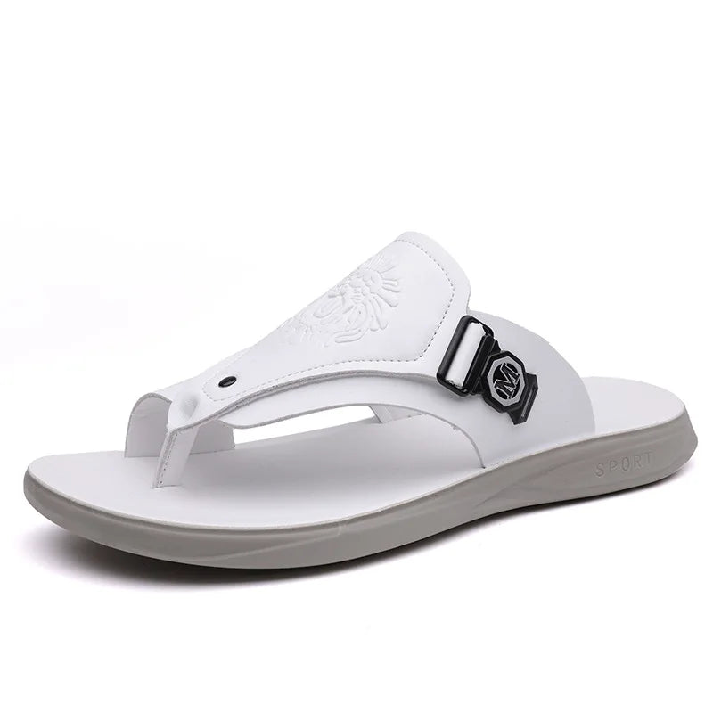 Tongs Homme Été – Antidérapantes, Légères, Style Rétro | Blanc, Noir ou Marron Foncé
