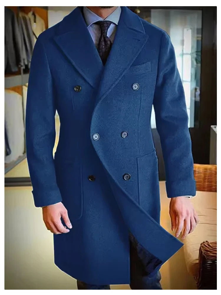 Manteau homme long double boutonnage – CLEVI Paris