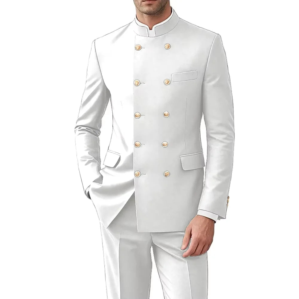 Costume Col Mandarin Homme Croisé – CLEVI Paris