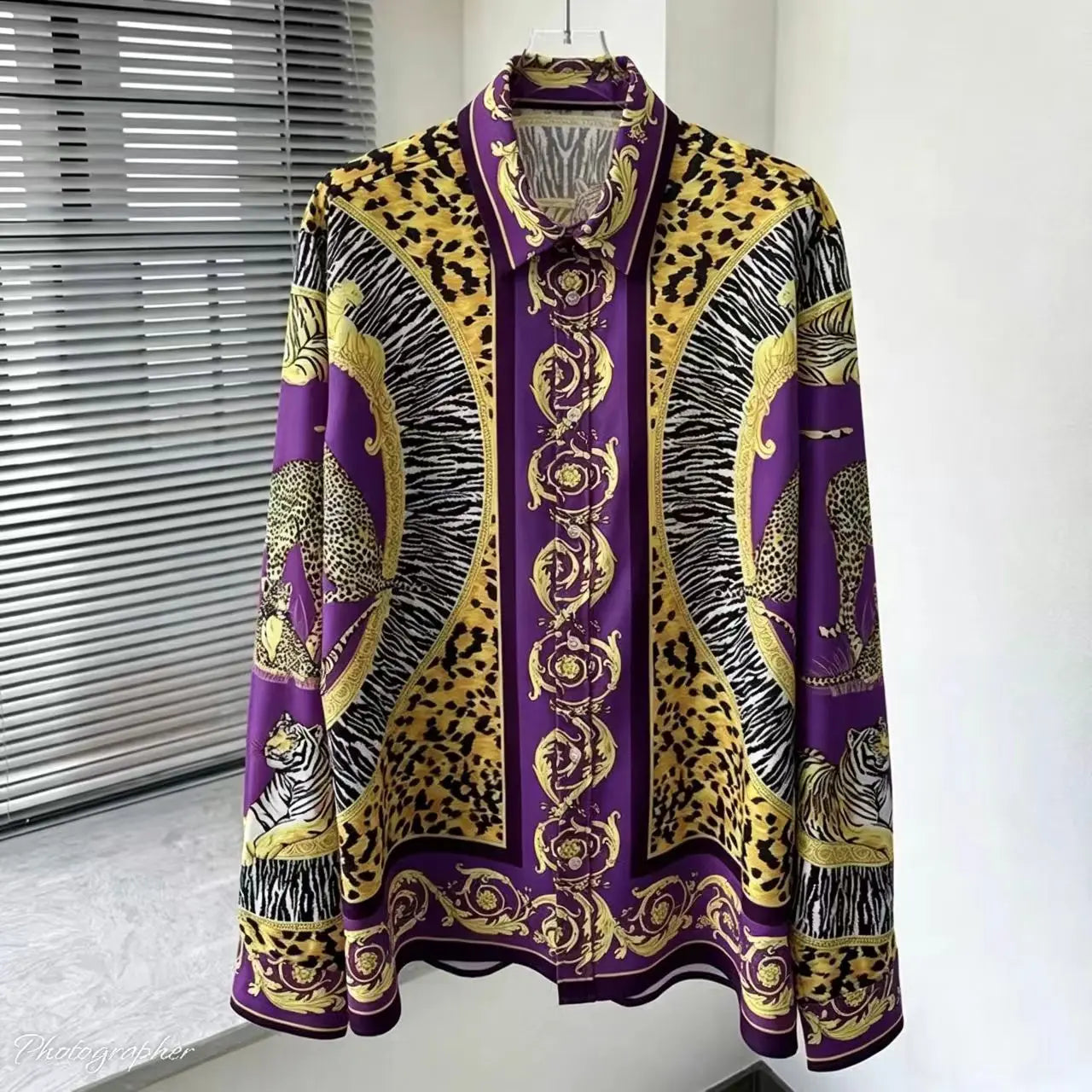 Chemise Homme Manches Longues – Impression 3D | Style Européen | Grande Taille