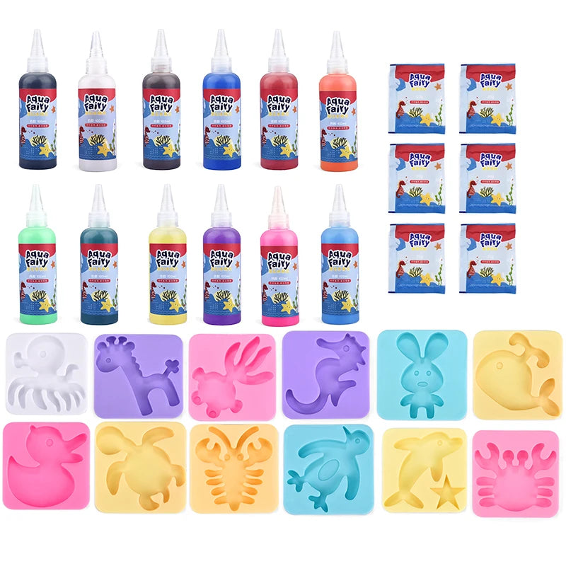 Kit Solution Magique Water Elves | DIY Créatif Enfants, Peinture & Stickers Aquatiques, 20 Assortiments – CLEVI Paris