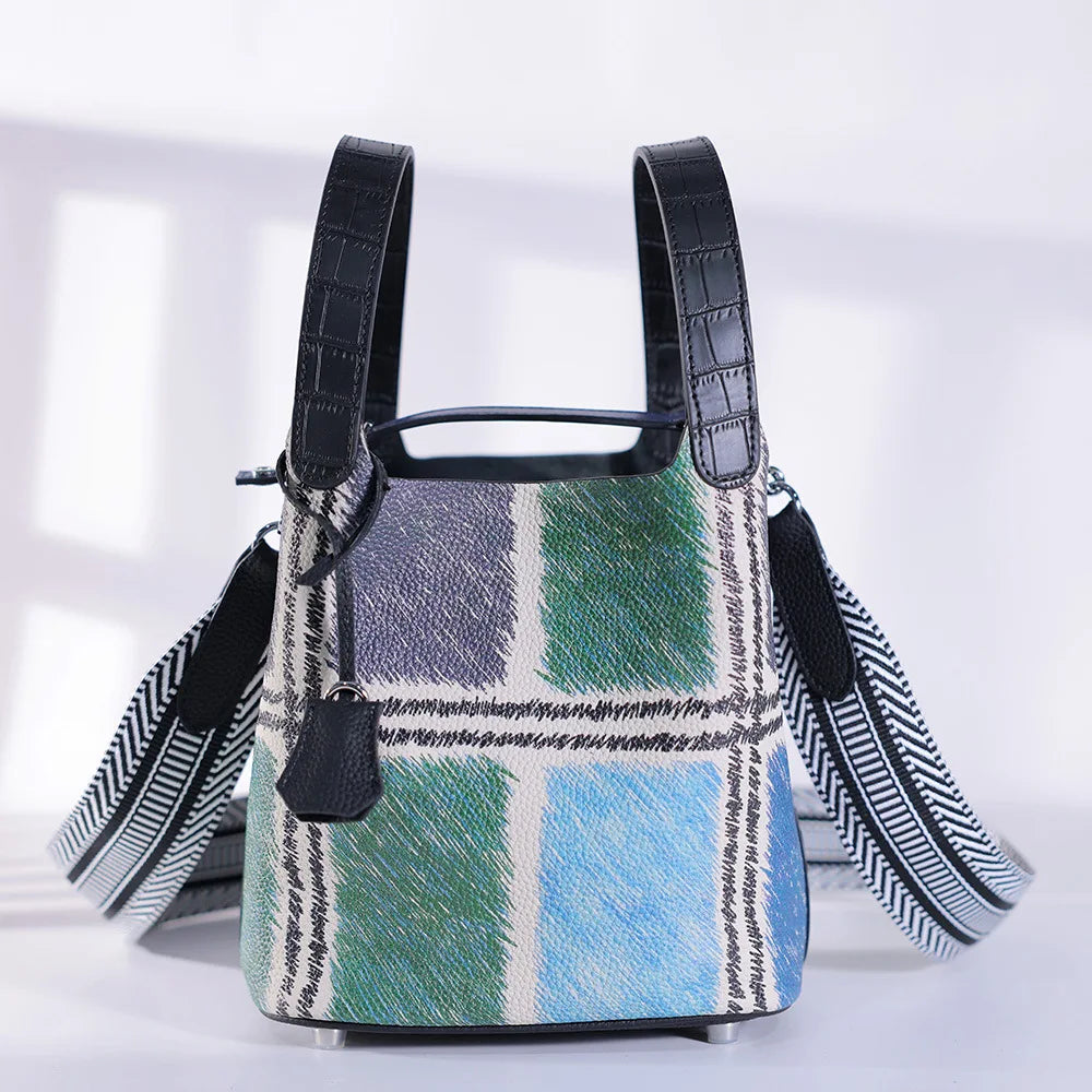 Sac Seau Cuir Véritable Femme Motif Peinture – CLEVI Paris