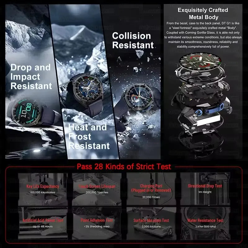 MAVHX DTG1 Montre Connectée GPS Militaire AMOLED Boussole Altimètre 1000mAh – CLEVI Paris