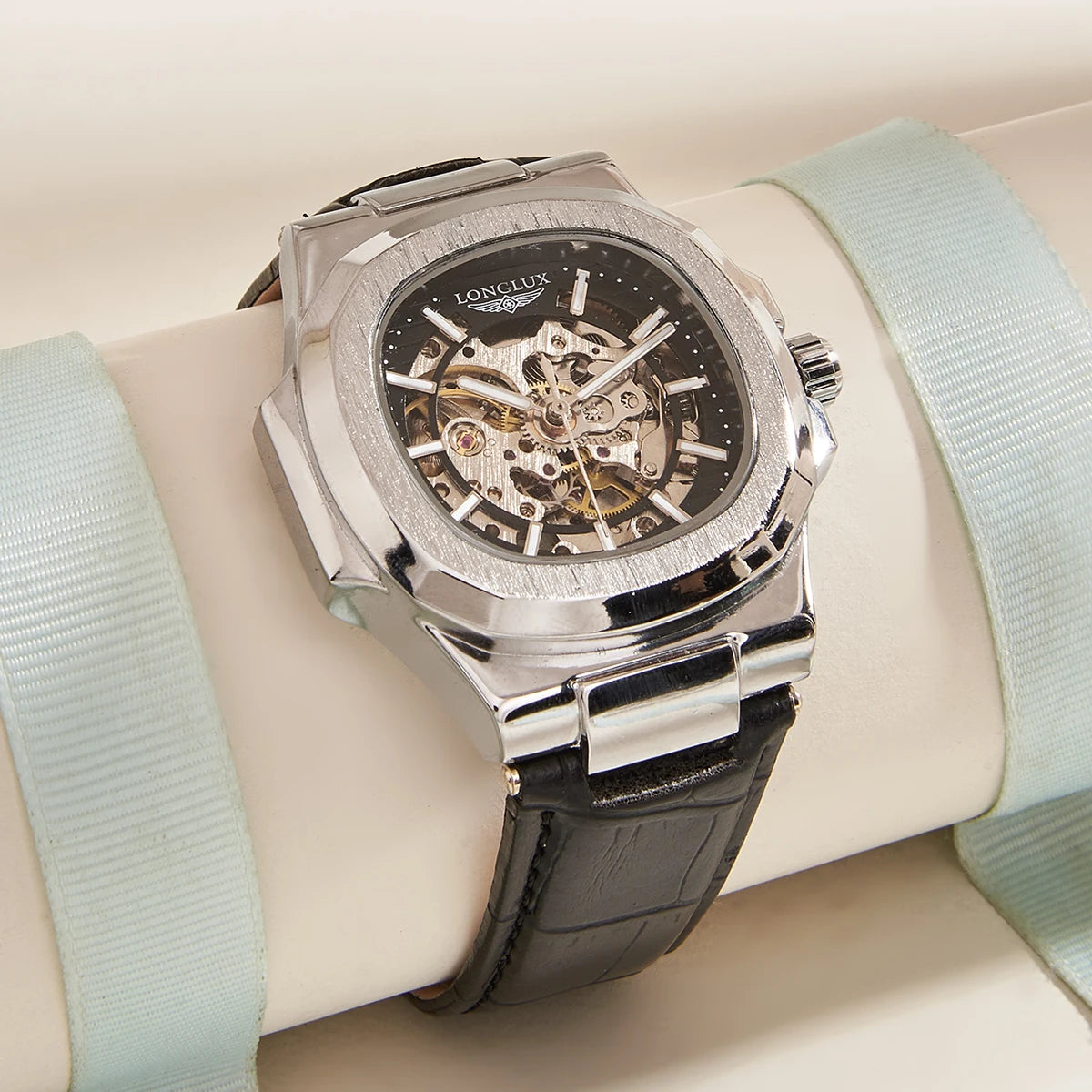 Montre Mécanique Homme LONGLUX 8057P – Squelette Automatique, Cuir & 7 Coloris
