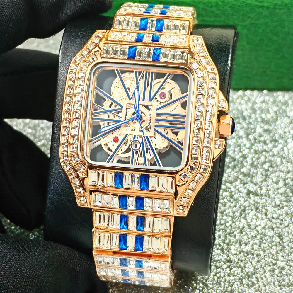 STARPERISH Montre Automatique Homme Squelette Bling Hip Hop Acier Lumineux – CLEVI Paris