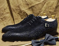 Oxford de Luxe Homme Cuir Véritable Bout Pointu Boucle | Noir & Marron – CLEVI Paris