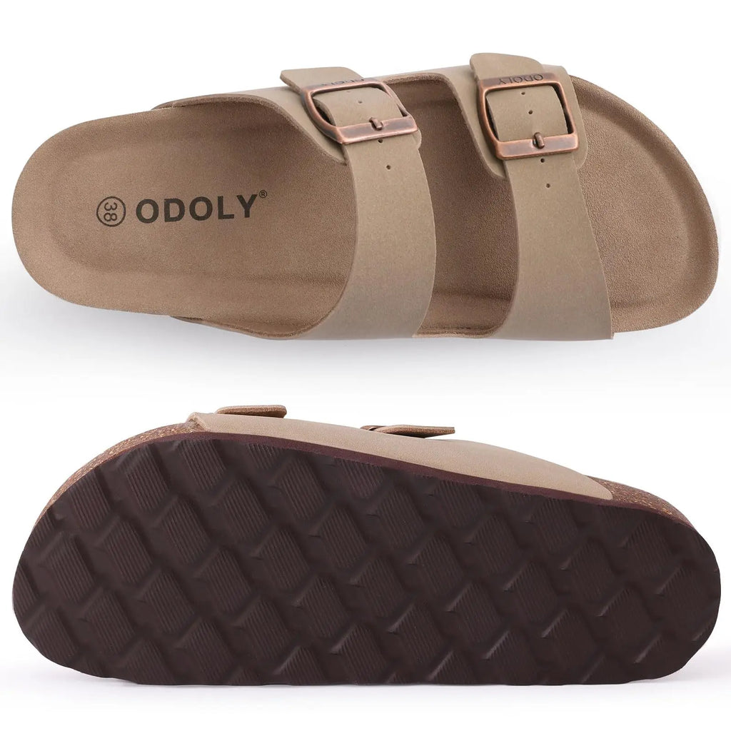 Sandales Homme Été – Cuir PU, Semelle Liège Soutien Plantaire, Slides Outdoor | 6 Coloris