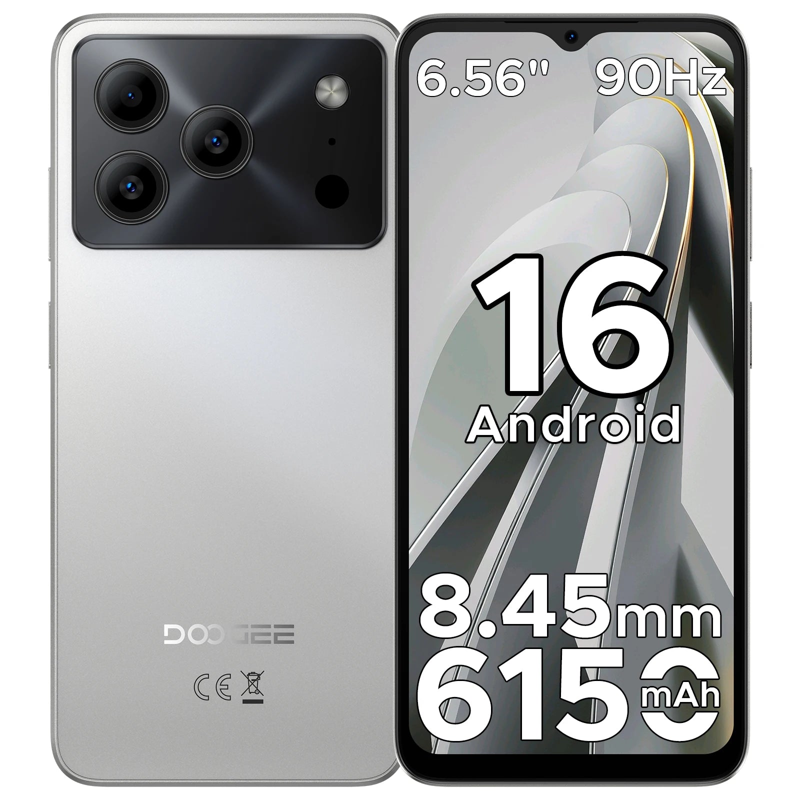 DOOGEE Note 56 – Smartphone Android 16 | 6150mAh | 24Go RAM | 6,56" | Double SIM