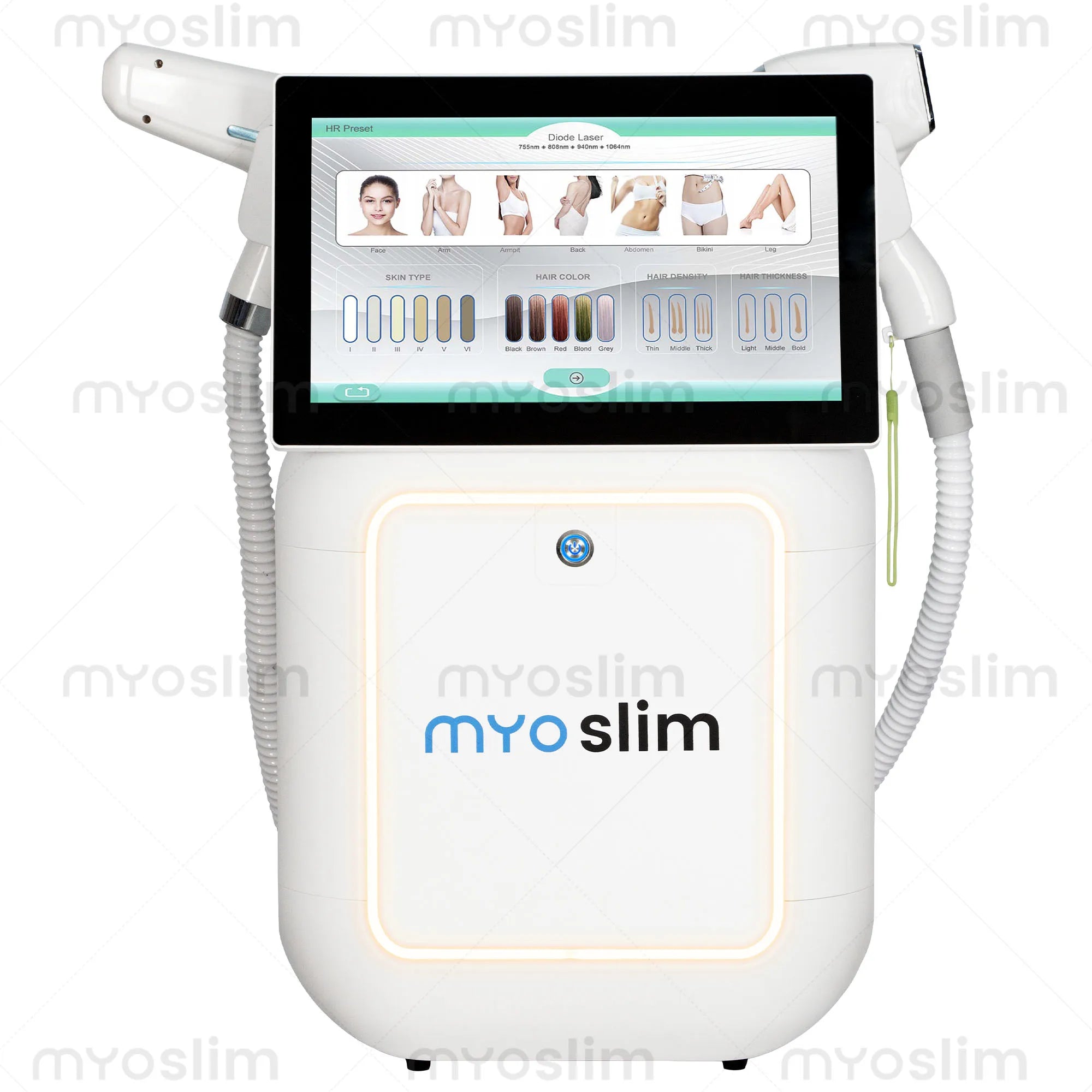 Machine 2-en-1 MYOSLIM 5000W Laser Diode + Picoseconde Nd:YAG | Épilation Définitive & Détatouage | 755-808-940-1064nm – CLEVI Paris