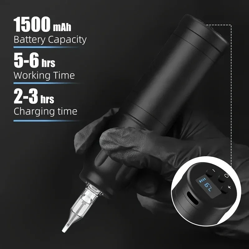 Machine à Tatouer Sans Fil JC TATTOO | Batterie 1500mAh 6h Autonomie | Tattoo & Maquillage Permanent – CLEVI Paris