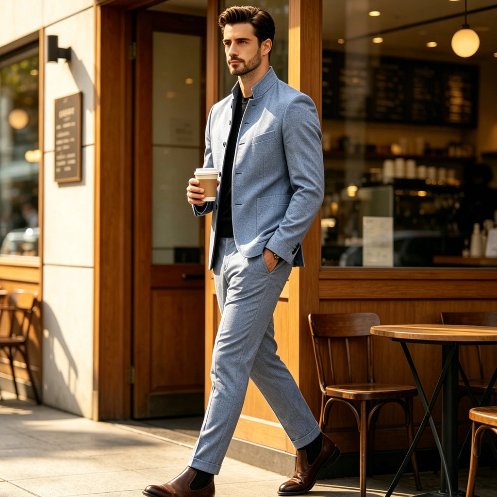 Costume homme 2 pièces col montant – CLEVI Paris