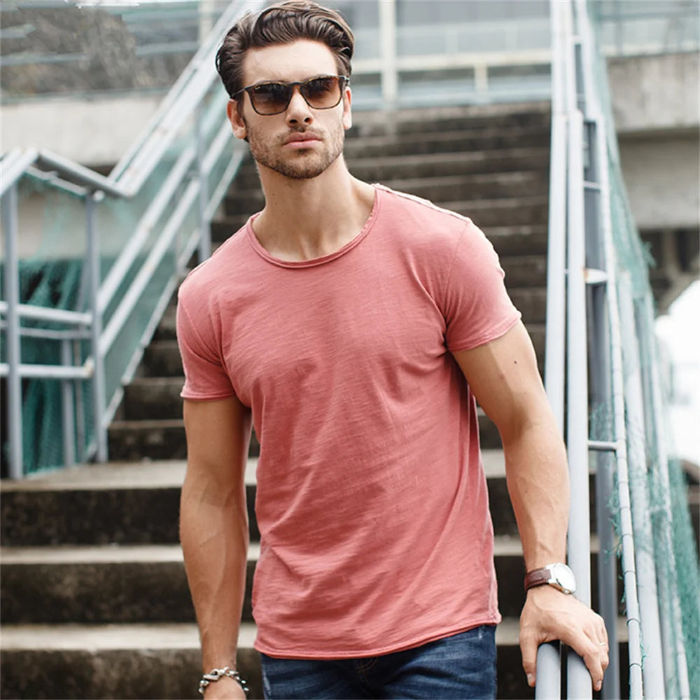 T-Shirt Homme 100% Coton Col Rond Manches Courtes F038 – CLEVI Paris