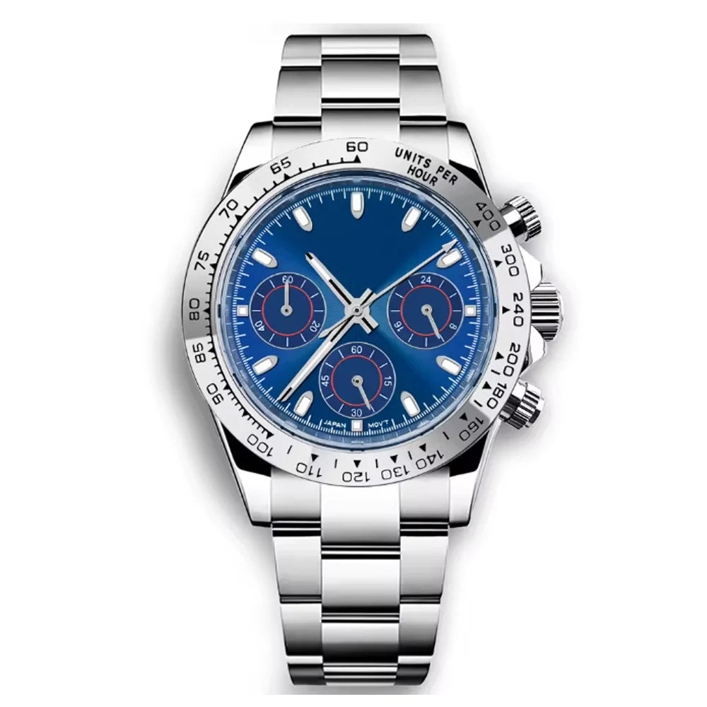 Corgeut Montre Quartz VK63 Homme Chronographe Complet 40mm Acier Sport 24h – CLEVI Paris