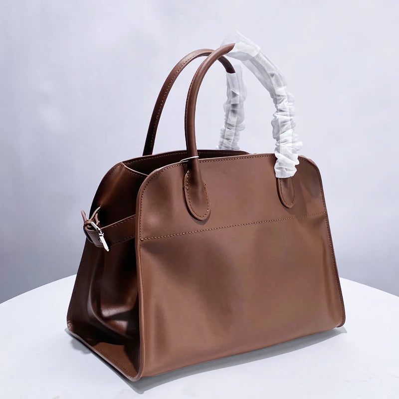 Tote Bag Cuir Vache Pleine Fleur Femme 2 Tailles Classique – CLEVI Paris