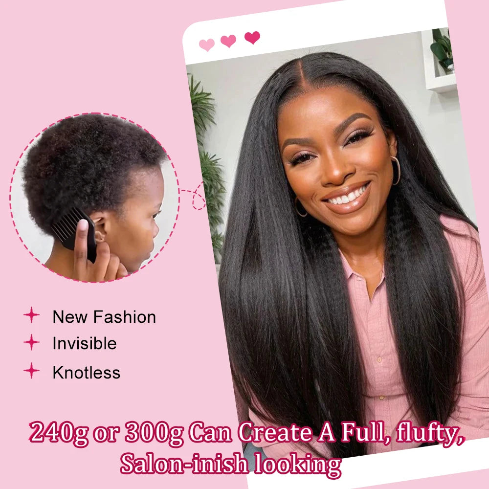 Extensions Crochet Kinky Straight Cheveux Humains Birmans Remy Hair Pré-Séparées Knotless 16-26 Pouces – CLEVI Paris
