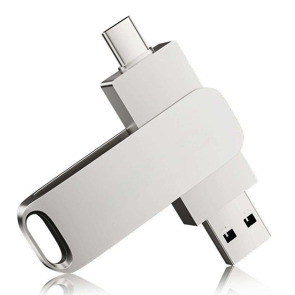 Clé USB-C 2-en-1 Métal Rotatif jusqu'à 128 Go – CLEVI Paris