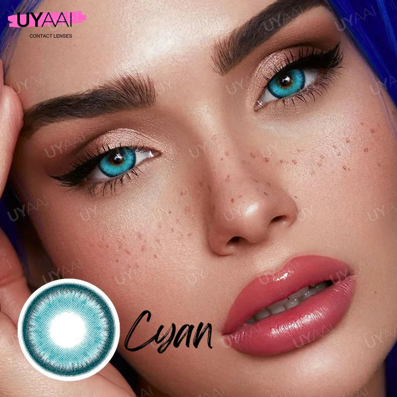 Lentilles de Contact Colorées UYAAI – 15 Teintes, Port Annuel, Confort Hydrogel