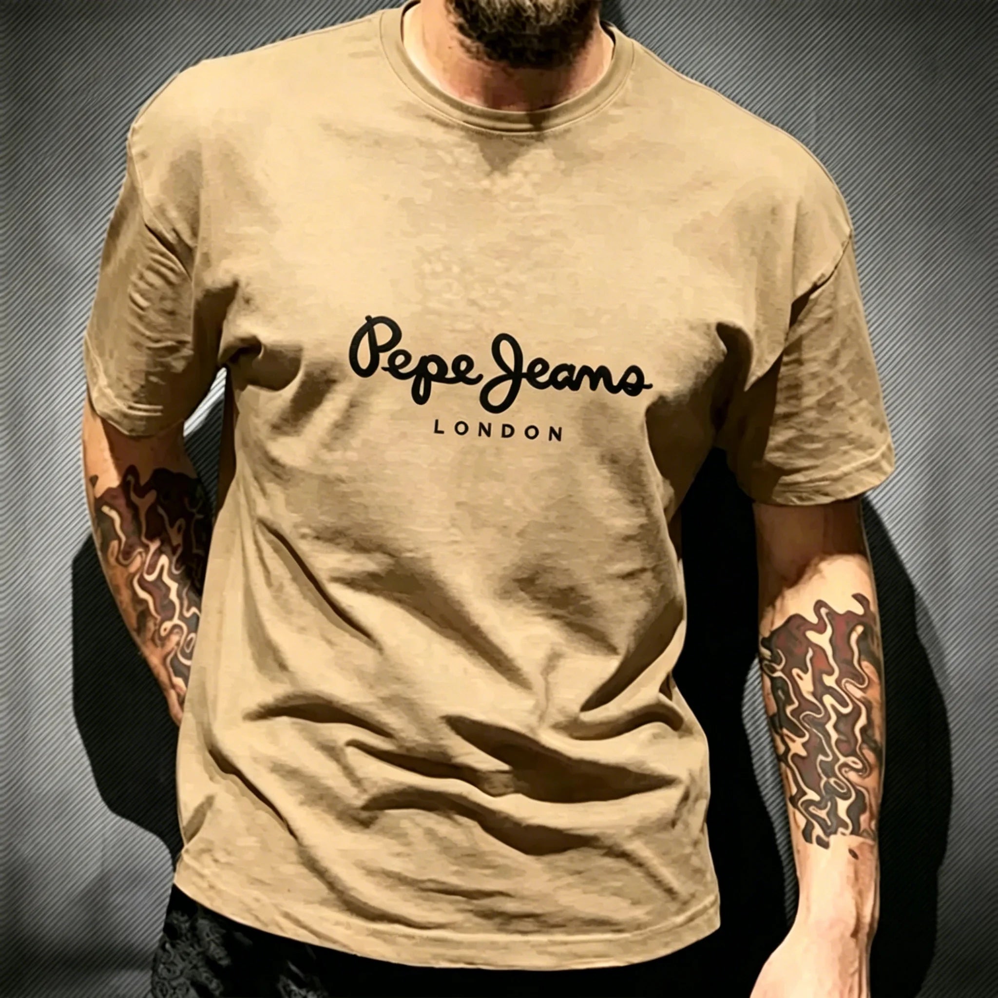 T-Shirt Homme Graphique Streetwear – Coton, Col Rond, Manches Courtes