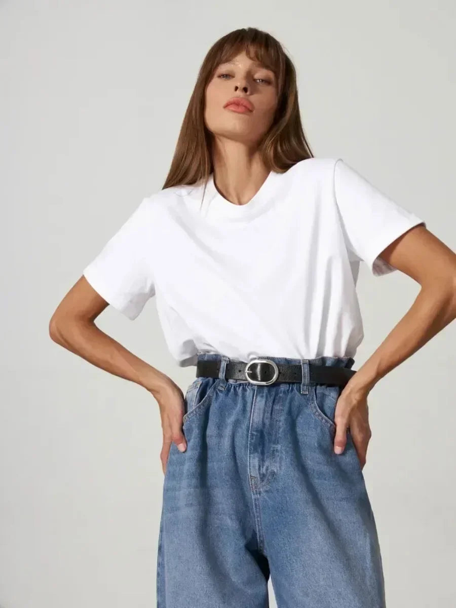 T-shirt Femme 100% Coton — Coupe Loose Manches Courtes | CLEVI Paris