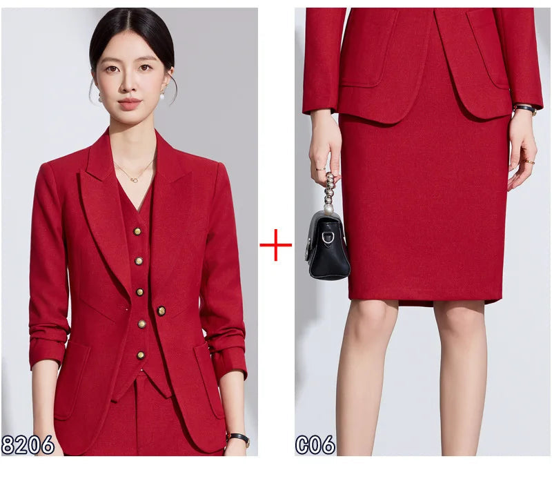 Ensemble Tailleur Femme Professionnel Bureau Manches Longues 8 Coloris – CLEVI Paris