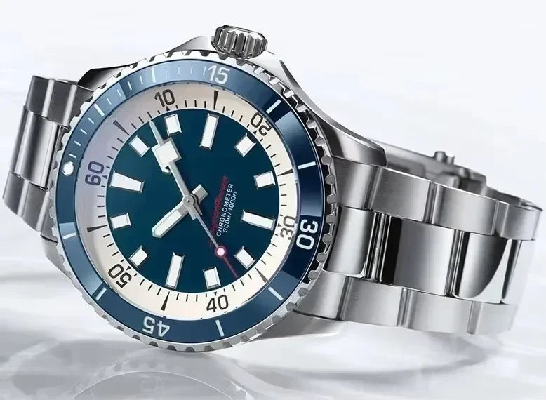 Montre Homme Automatique Luxe Acier Verre Saphir Couronne Vissée Cytupr – CLEVI Paris