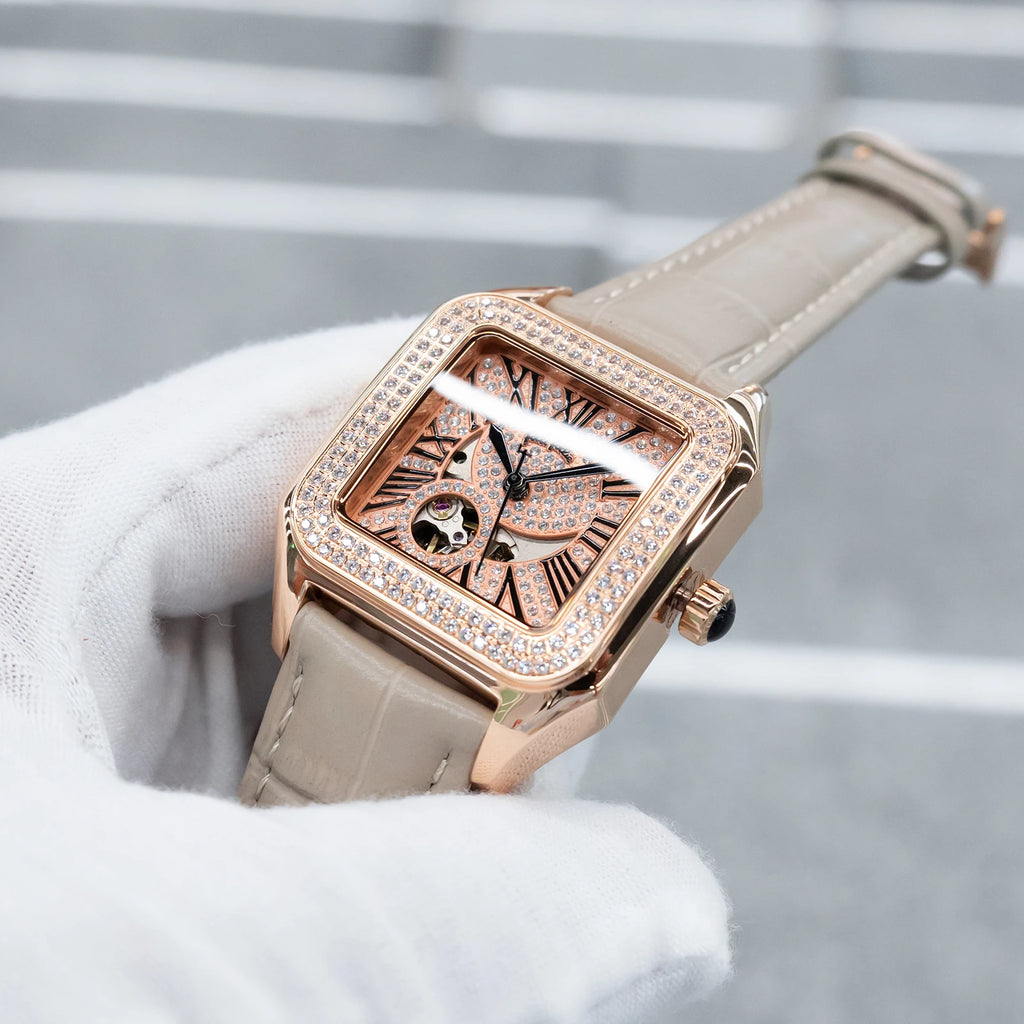 OBLVLO Montre Automatique Femme Chiffres Romains Acier Inoxydable Lumineuse – CLEVI Paris